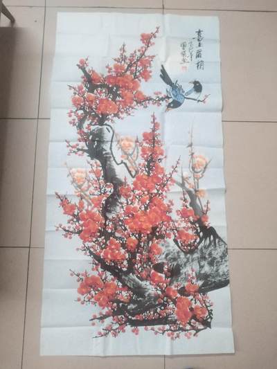 字画 - 曾娟老师手绘 喜上眉梢。140*70cm。