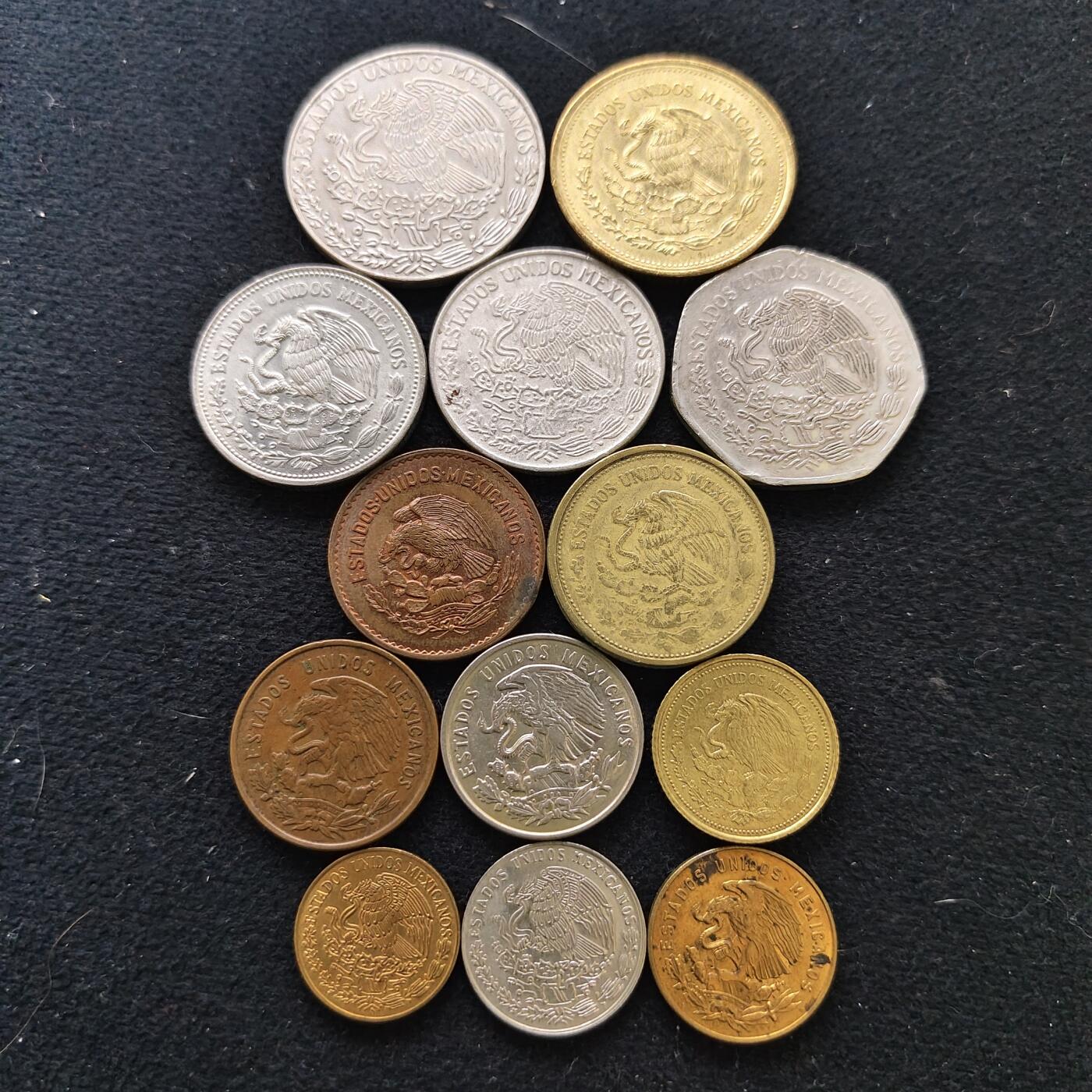 【全场包邮】纯粹捡漏拍476场（免费代拍第13场）调整中 墨西哥早期流通币13枚打包