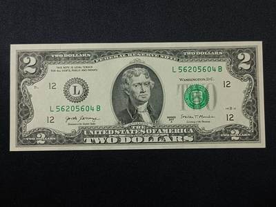 【游宝拍卖】乙巳蛇年86期  - 美国-2美元【SERIES-2017A J12旧金山版 全新UNC】