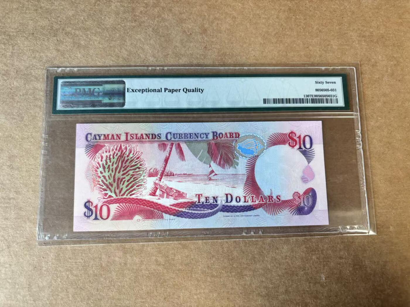 【Blue Auction】世界纸币精拍第748期——18级TOP拍卖/信誉/品质/专业/高效💫 【B/1首发冠无47】开曼群岛 1991年10元 女王 PMG67EPQ 