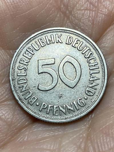 2025年第一百二十六场(总第一百五十二场）外国好品散币(免佣金) - 德国🇩🇪1950年50芬尼(F标，斯图加特造，首发年)