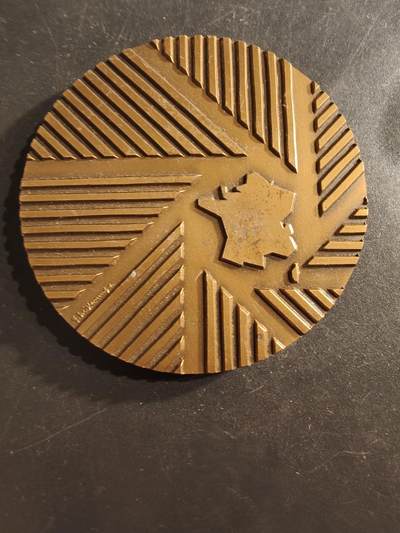 老王徽章第162期 -  法国大学校长会议镀金大铜章     直径68mm.    重量164.2g