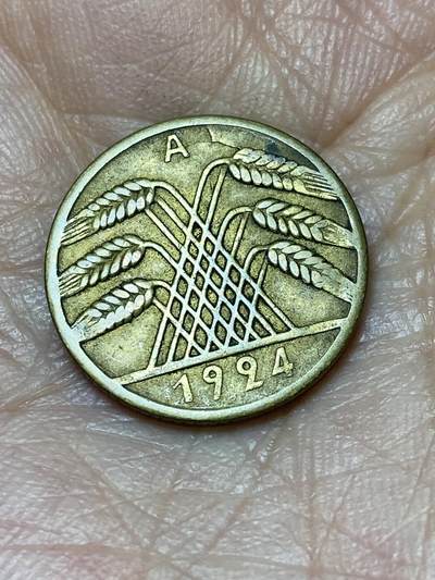 2025年第一百二十六场(总第一百五十二场）外国好品散币(免佣金) - 德意志魏玛共和国1924年10芬尼(地产抵押马克，A标柏林造，仅发行3年)