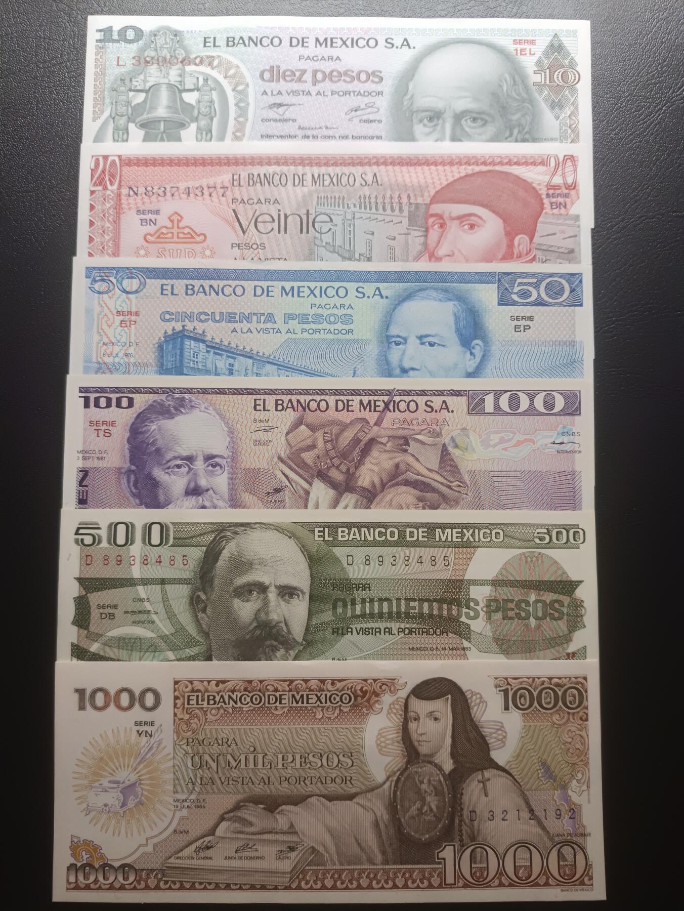 2025十一月第三期，总201期 墨西哥套钞批量六张UNC—UNC-