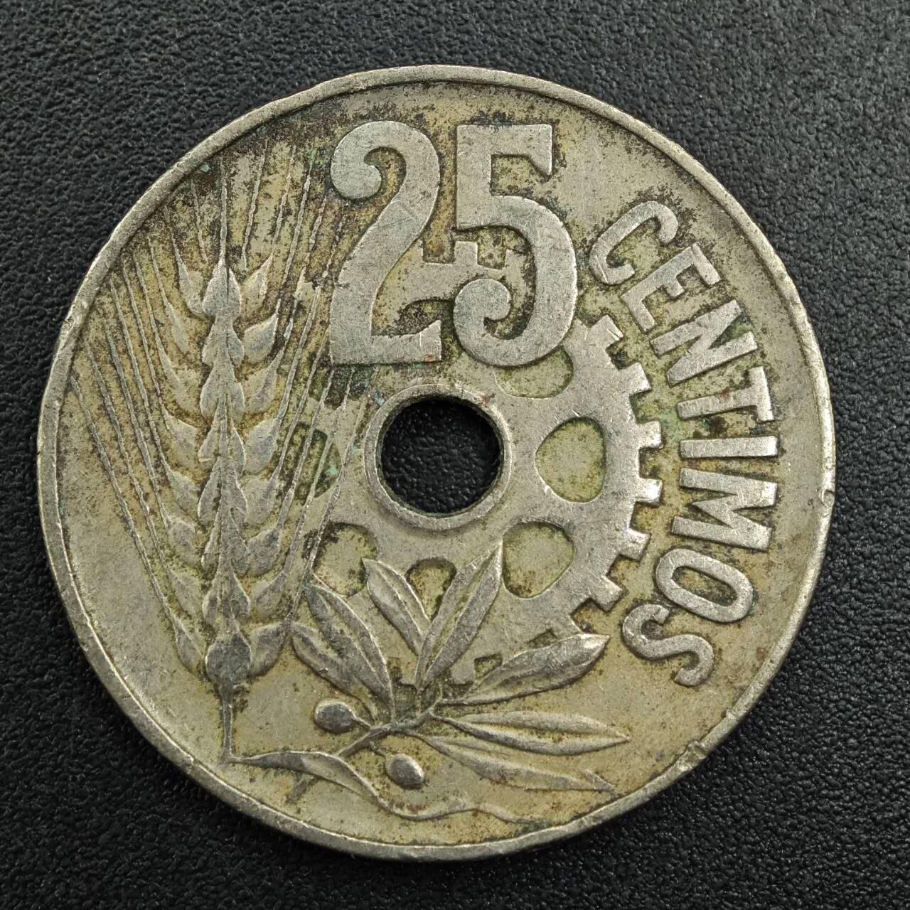 【淘币小摊】实时拍第七百九十三拍   散币场   满百包邮可预留二周 每周一统一发货   西班牙1934年25分纪念币