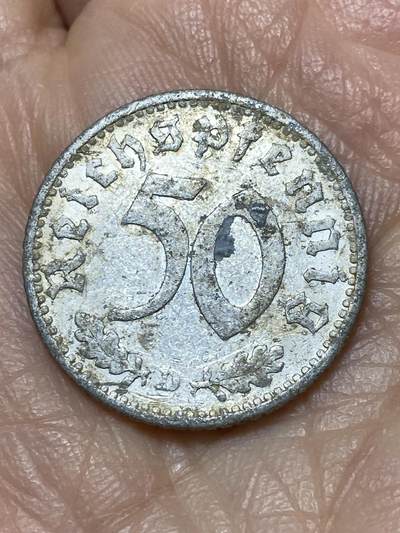 2025年第一百二十六场(总第一百五十二场）外国好品散币(免佣金) - 少见–德意志第三帝国1935单年份50芬尼(D标，慕尼黑造)