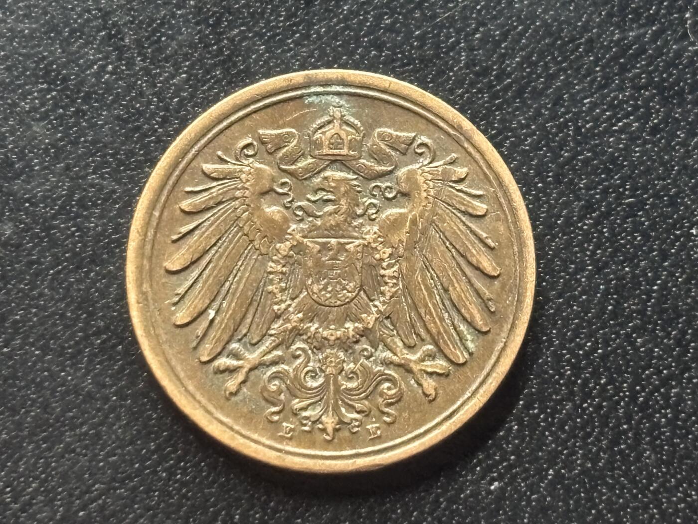 邮泉阁限时拍卖第三十五场 德国硬币专场（硬币在国外。请付邮费6元。） 德意志帝国1907年1芬尼E版