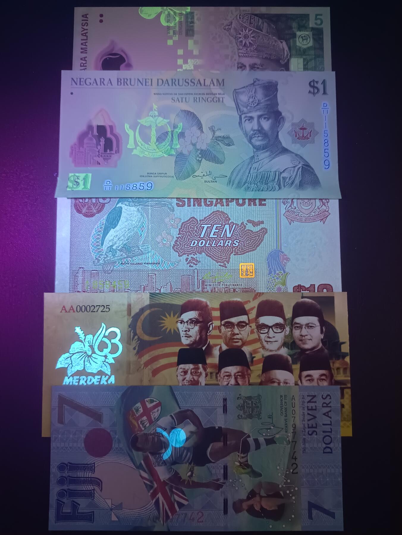 2025十一月第三期，总201期 【雨】东南亚钞票/商业钞批量五张UNC—UNC-