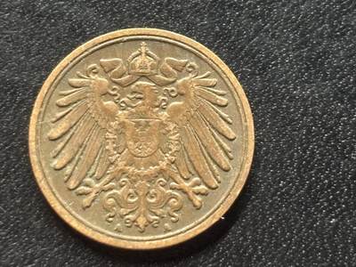 邮泉阁限时拍卖第三十五场 德国硬币专场（硬币在国外。请付邮费6元。） 德意志帝国1911年1芬尼A版