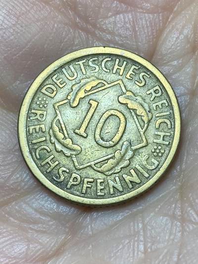 2025年第一百二十六场(总第一百五十二场）外国好品散币(免佣金) - 德意志魏玛共和国1925年10芬尼(D标，慕尼黑造)