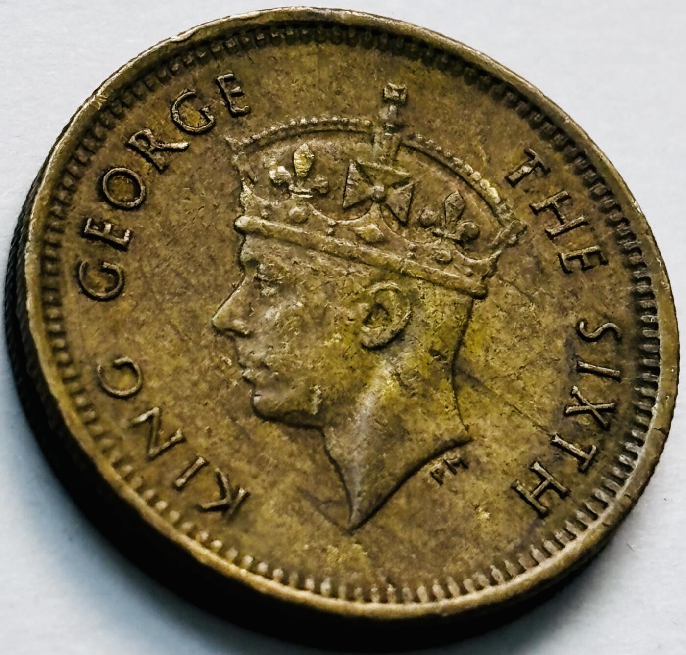 文馨钱币收藏第 280 场， 长期接收代拍品 1949 年英属香港五仙，乔治六世时期，第三版首发年，只发行两年