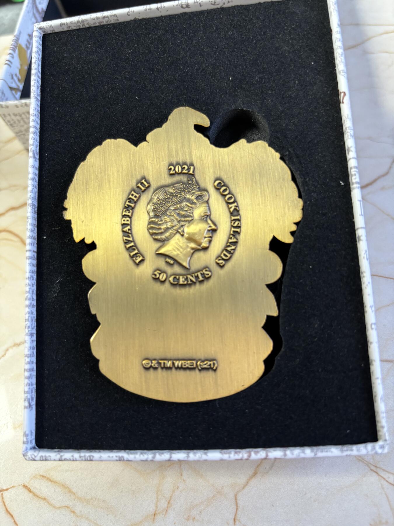 第181期拍卖 库克2021年哈利波特徽章拉文克劳徽章异形彩铜币