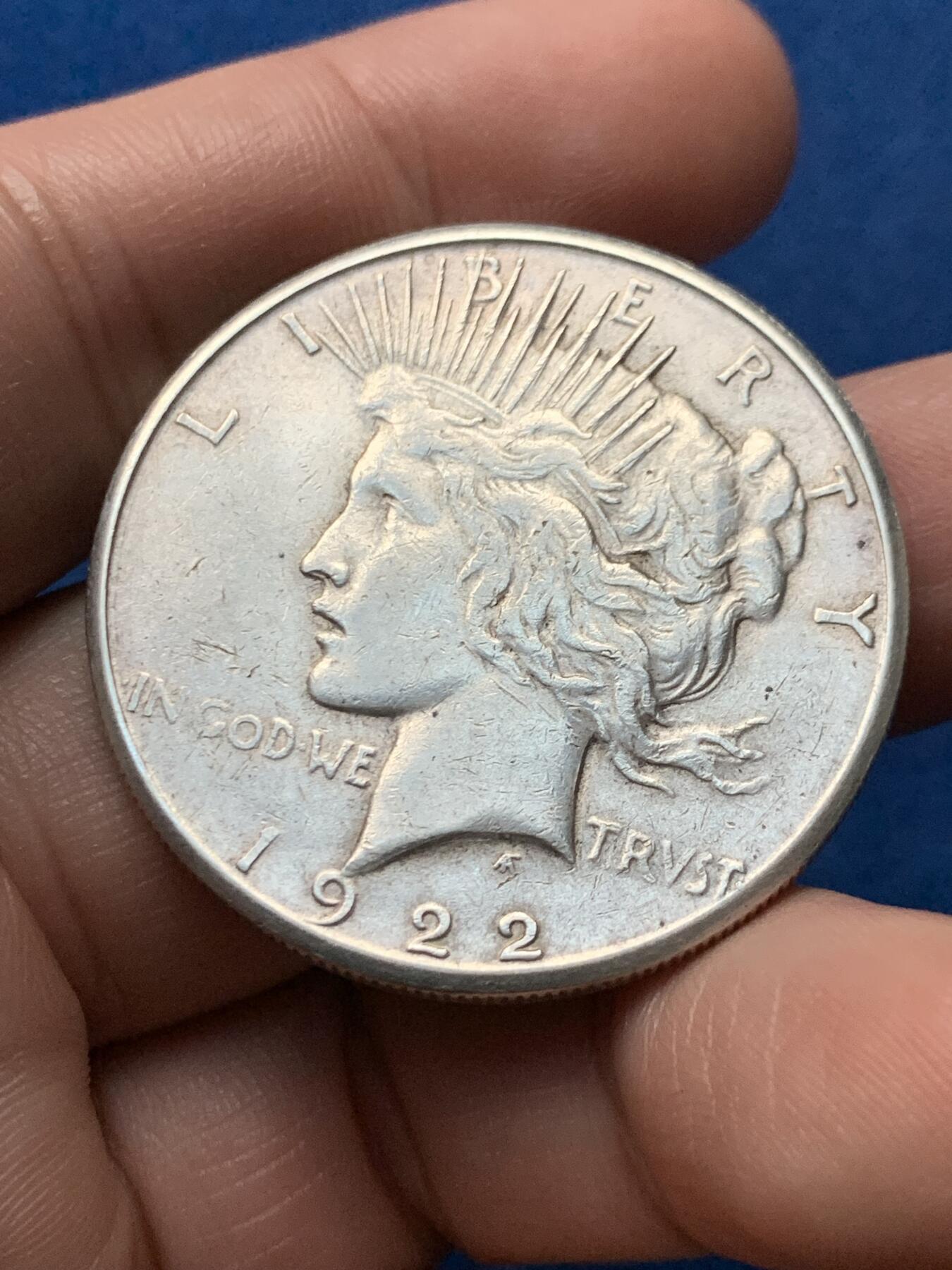 《竞宝斋》第436场 周日，周一2场连拍 （全场包邮） 美国1922年和平1美元银币