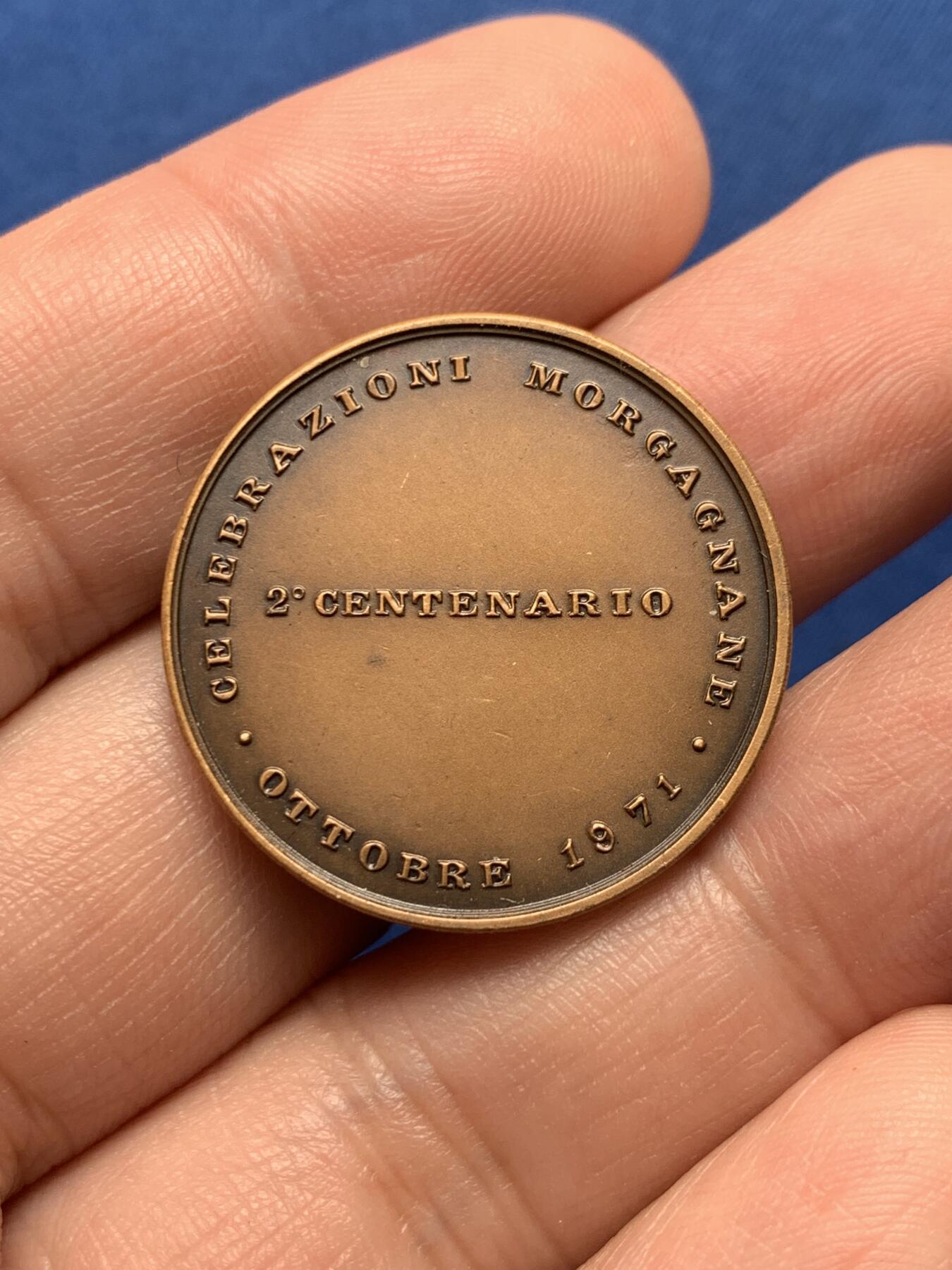 《竞宝斋》第436场 周日，周一2场连拍 （全场包邮） 意大利佛罗伦萨乔瓦尼·巴蒂斯塔·莫尔加尼纪念铜章 9.35克 27.8mm 高浮雕