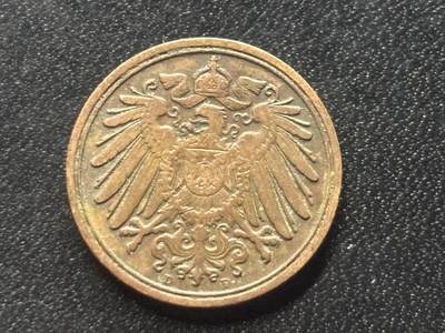 邮泉阁限时拍卖第三十五场 德国硬币专场（硬币在国外。请付邮费6元。） - 德意志帝国1908年1芬尼D版