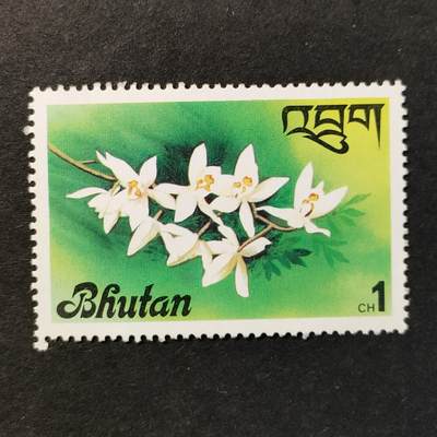 嘉禾收藏    【第374期】            无佣金、可寄存、满30元包邮 - 不丹邮票，1976年花卉 兰花邮票