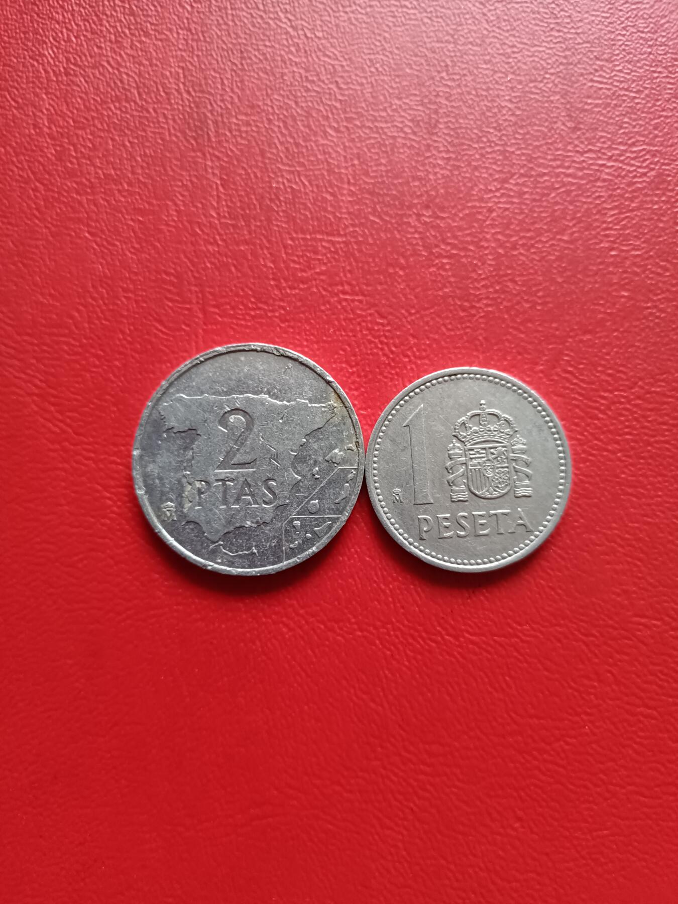 【云涧收藏】第七十八场 西班牙1985年1比塞塔、1984年2比塞塔2枚