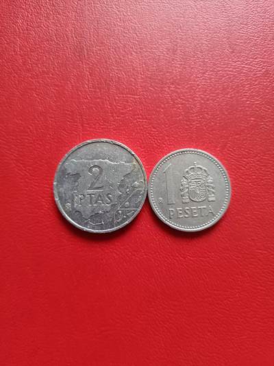 【云涧收藏】第七十八场 - 西班牙1985年1比塞塔、1984年2比塞塔2枚