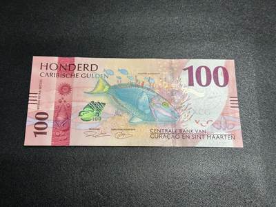 《外钞收藏家》第五百八十三期（精选场）（本期拍品丰富）（本平台长期征集拍品、欢迎藏友们联系合作） - 2025年版库拉索和圣马丁100盾 全新UNC 尾703