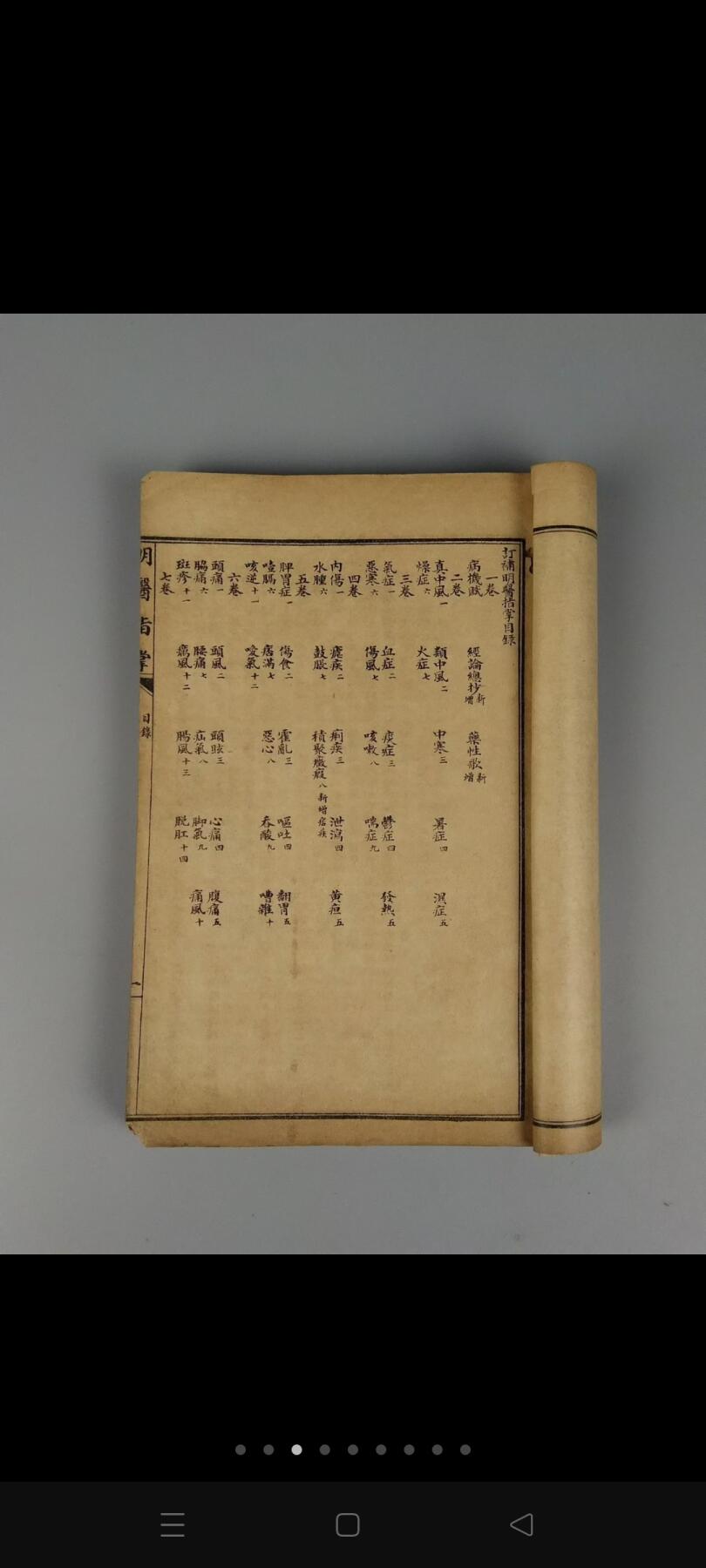 民国十一年【明医指掌】全套，带原杭州古旧书购买发票，为综合性的医书。四册合订十卷全。明·皇甫中撰注，王肯堂订补，邵从臬参校。完整无缺页，品相如图！