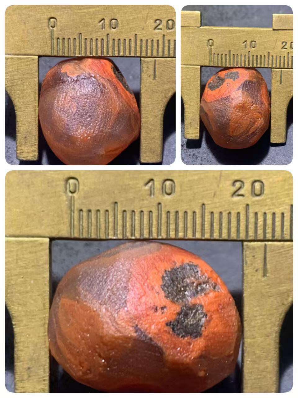 精美柿子红荔枝冻南红玛瑙明料原石一颗