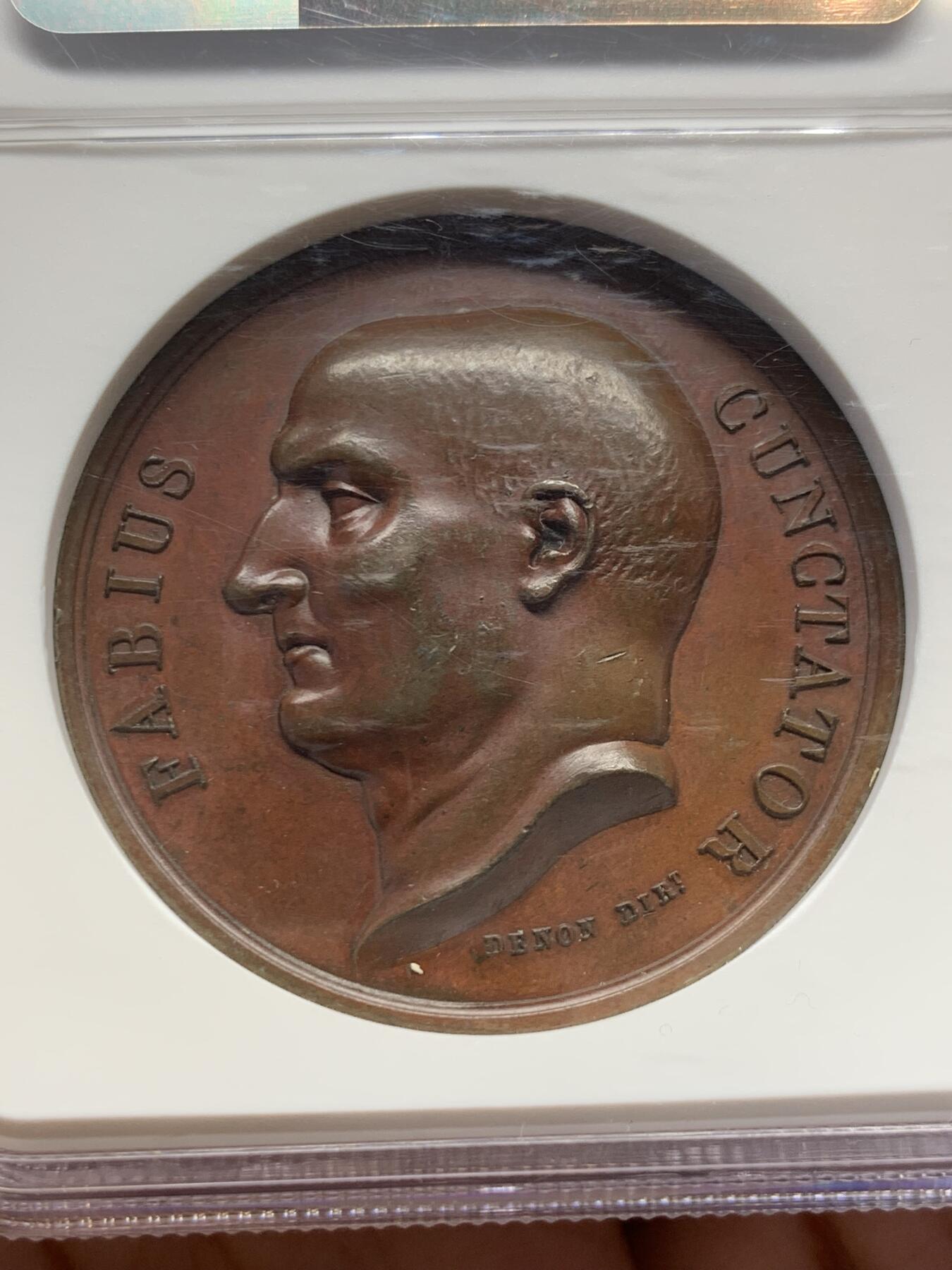 《竞宝斋》第436场 周日，周一2场连拍 （全场包邮） NGC MS62BN 法国拿破仑一世在奥斯特罗德纪念铜章 加厚盒