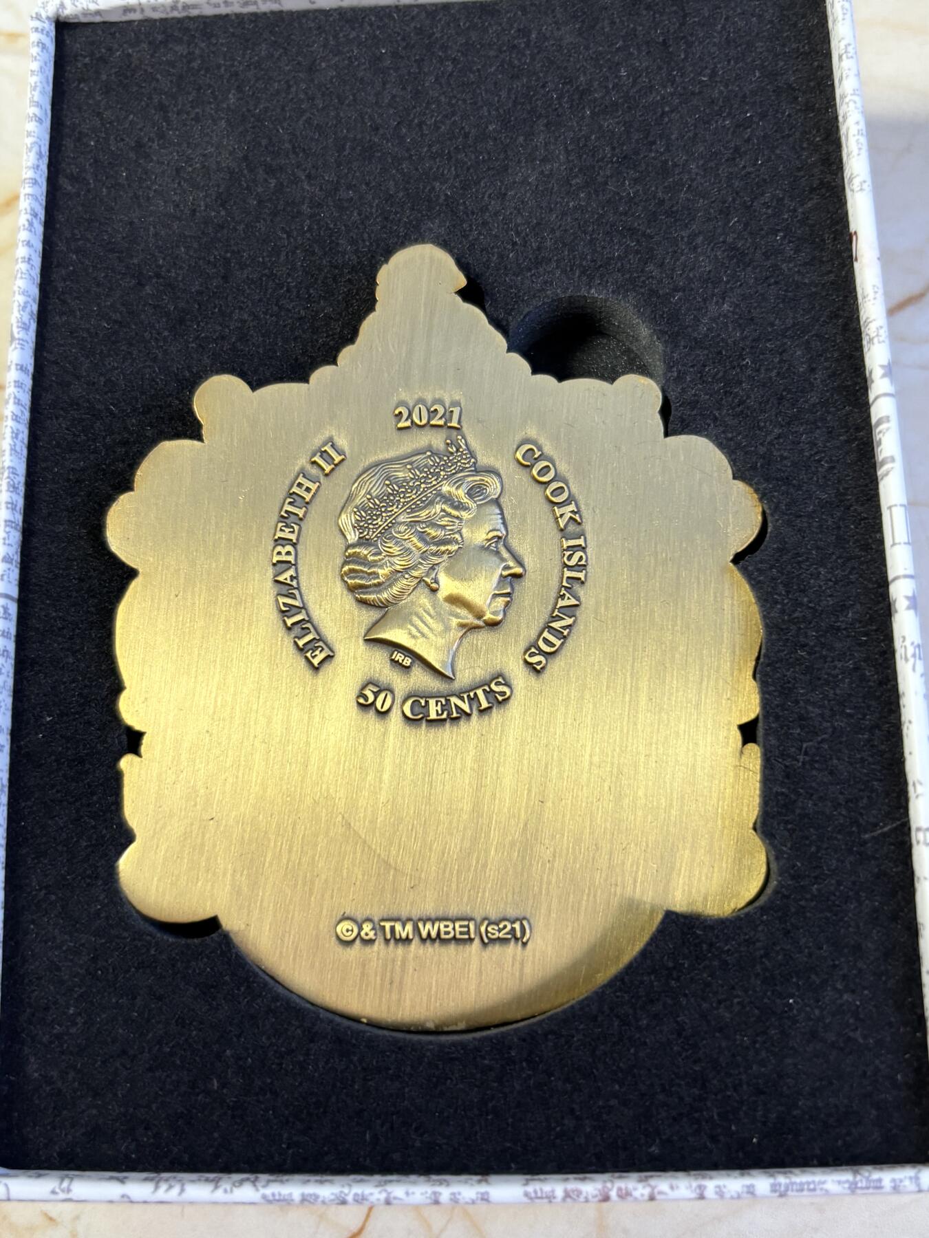 第181期拍卖 库克2021年哈利波特徽章斯莱特林徽章异形彩铜币