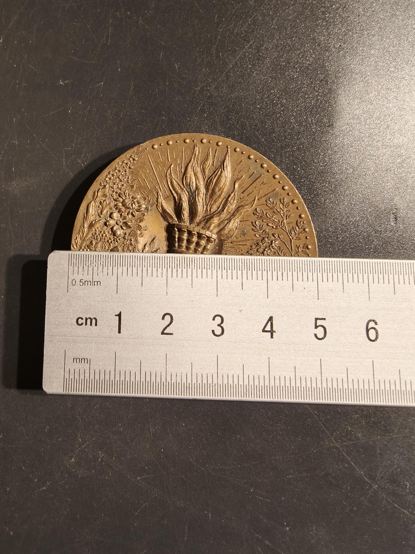 老王徽章第162期  法国滚球运动联合会大铜章     直径50mm.    重量76.2g