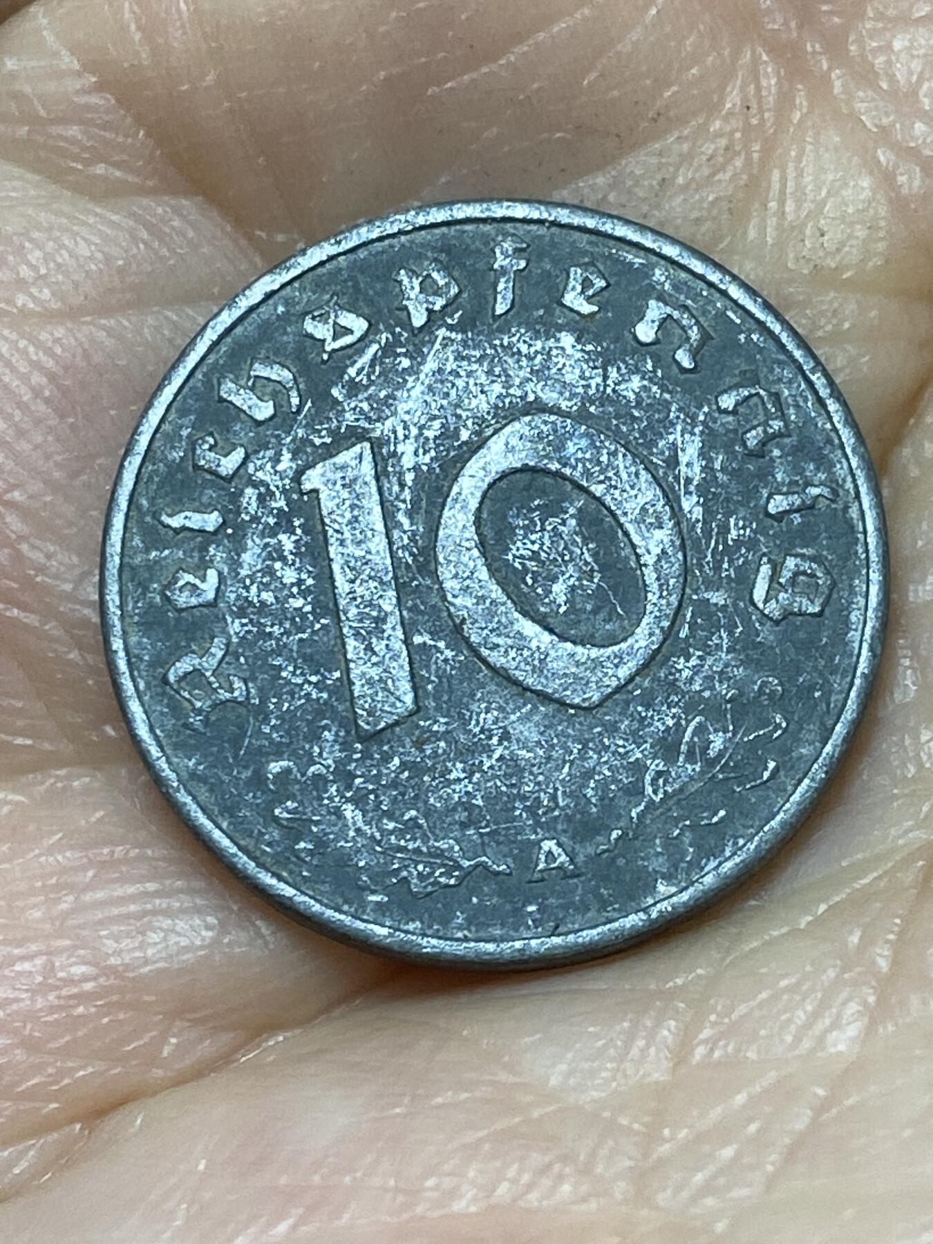 2025年第一百二十六场(总第一百五十二场）外国好品散币(免佣金) 德意志第三帝国1942年10芬尼(A标，柏林造)