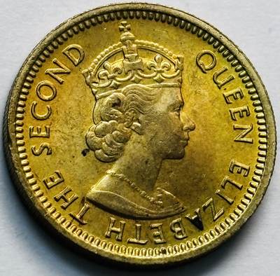 文馨钱币收藏第 280 场， 长期接收代拍品 - 原铜光品相 1972 年英属香港五仙铜币，伊丽莎白二世时期，第三版