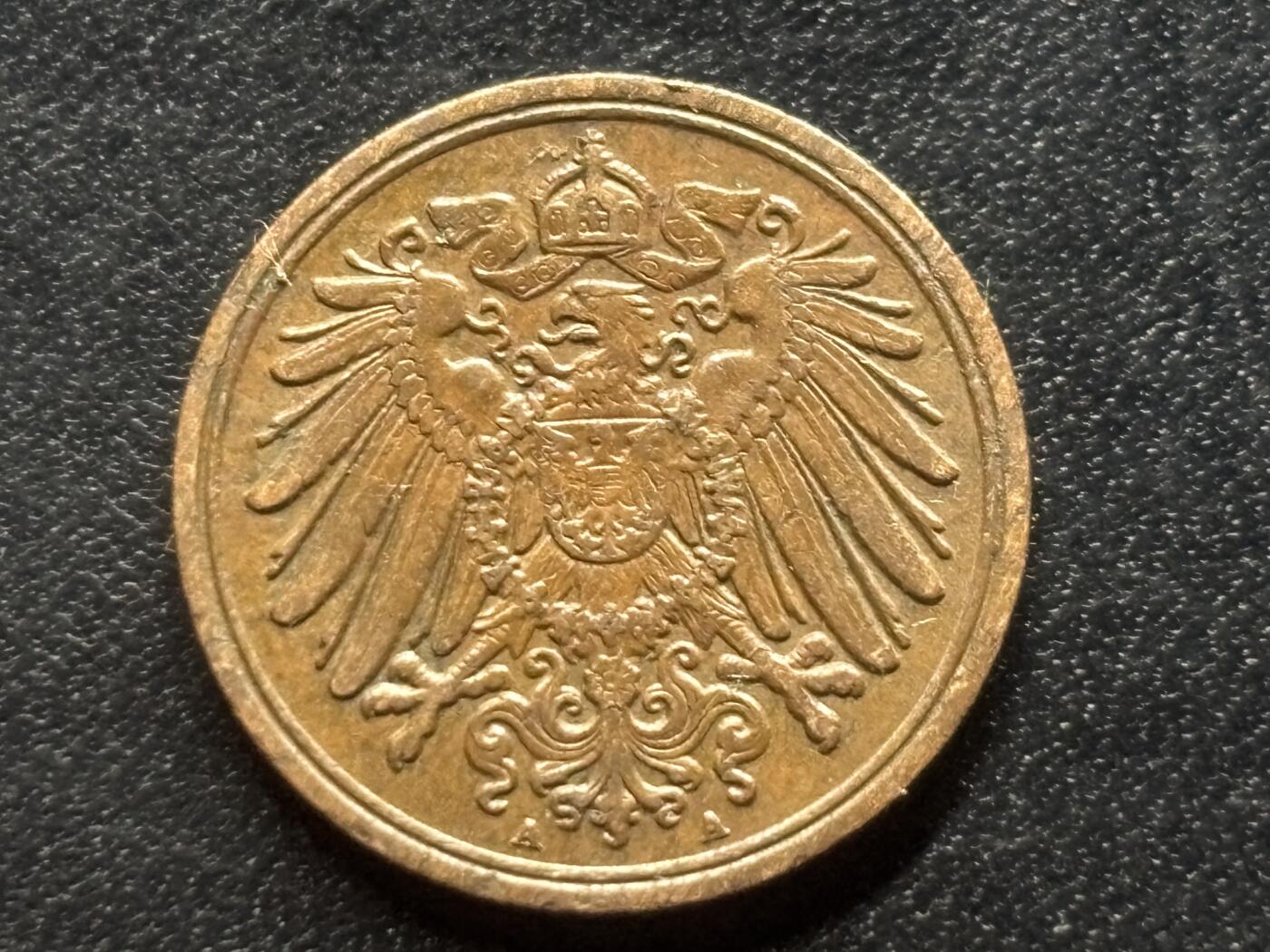 邮泉阁限时拍卖第三十五场 德国硬币专场（硬币在国外。请付邮费6元。） 德意志帝国1903年1芬尼A版