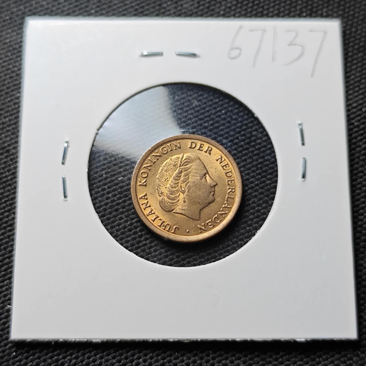 KK钱币收藏小铺  第367场  2月预留时间 周末发货  1970荷兰1分铜币 好品