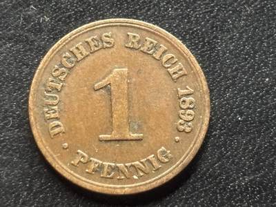 邮泉阁限时拍卖第三十五场 德国硬币专场（硬币在国外。请付邮费6元。） - 德意志帝国1893年1芬尼A版