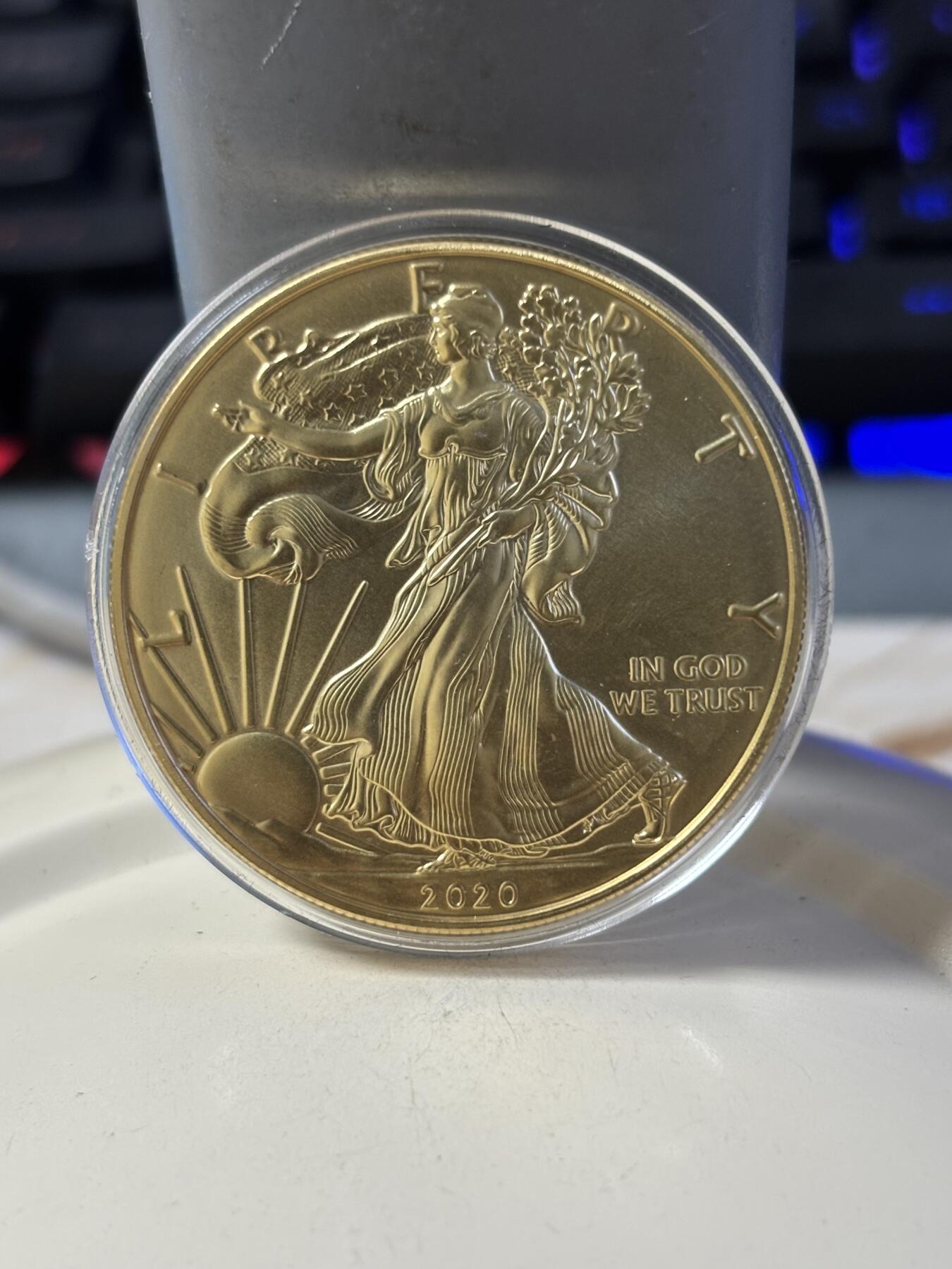 第181期拍卖 美国2020年女神鹰洋疫情名画2维纳斯的诞生彩银币，999银镀金，1盎司，发行199枚