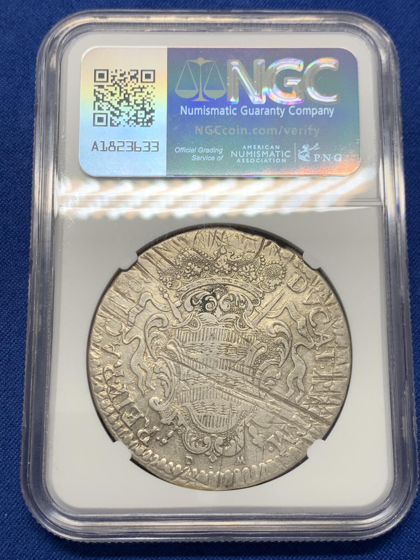 《竞宝斋》第436场 周日，周一2场连拍 （全场包邮） NGC AU50 拉古萨共和国 1768GA-DM 1泰勒 银币
