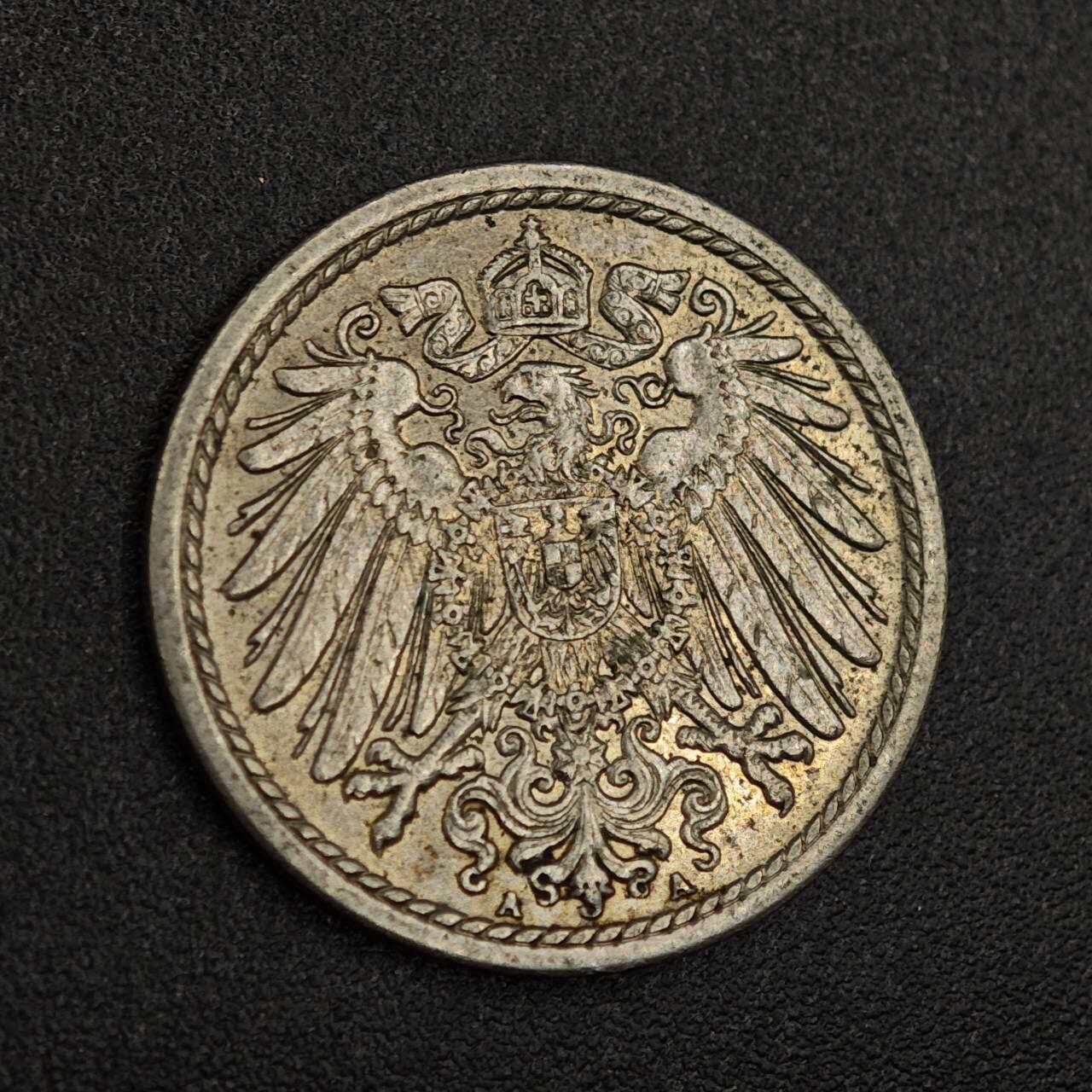 【淘币小摊】实时拍第七百九十三拍   散币场   满百包邮可预留二周 每周一统一发货   德国1907年5芬妮镍币