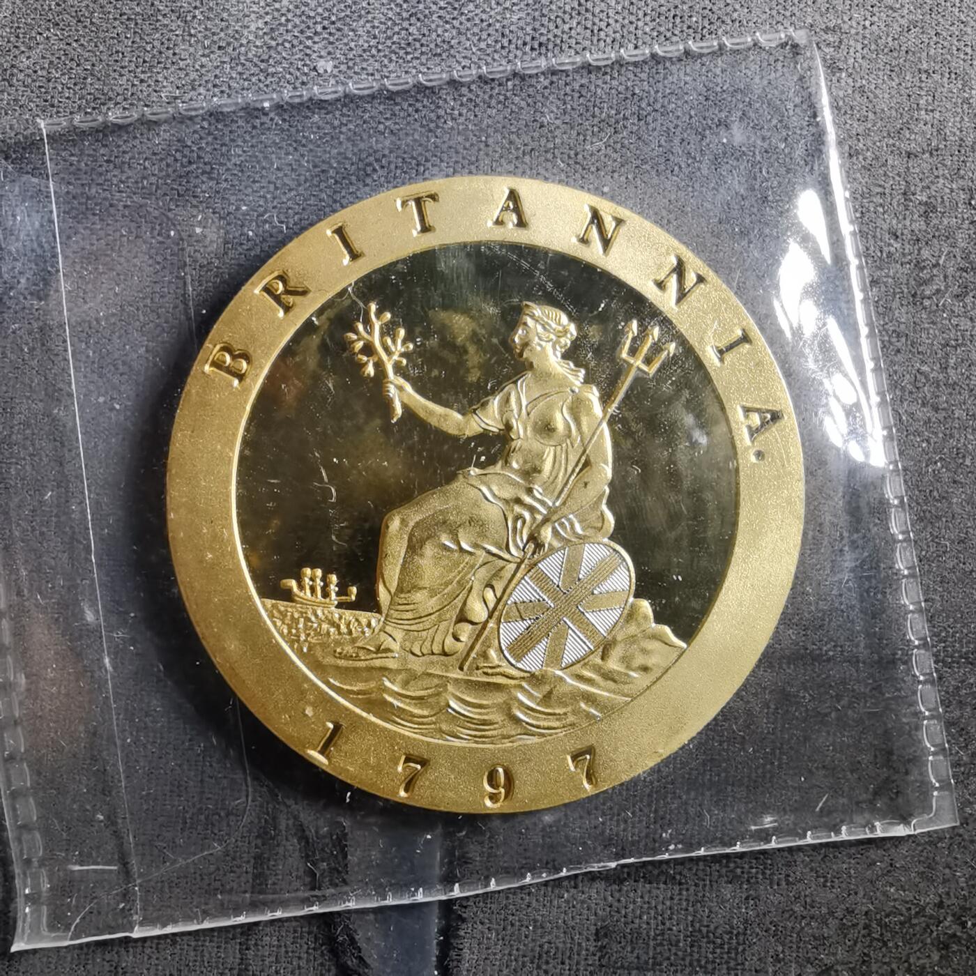 沼泽如烟--第898场 英国金色纪念章1797年铜币纪念章