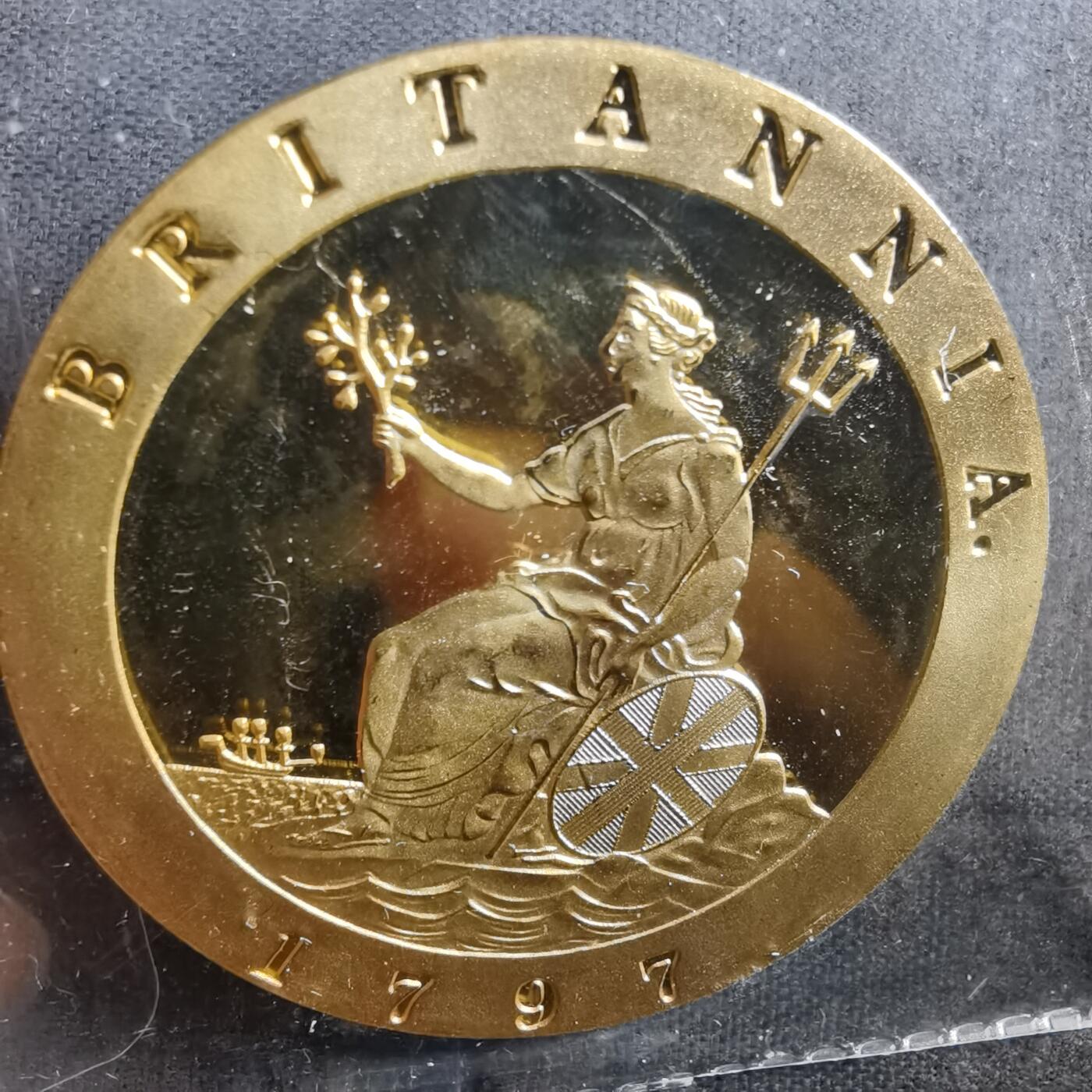 沼泽如烟--第898场 英国金色纪念章1797年铜币纪念章