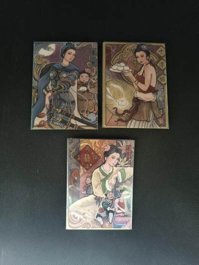 夜之极第三十五期 （11月8日周六晚9点截拍，欢迎竞拍） - 非严 手绘复刻 三人物 普卡