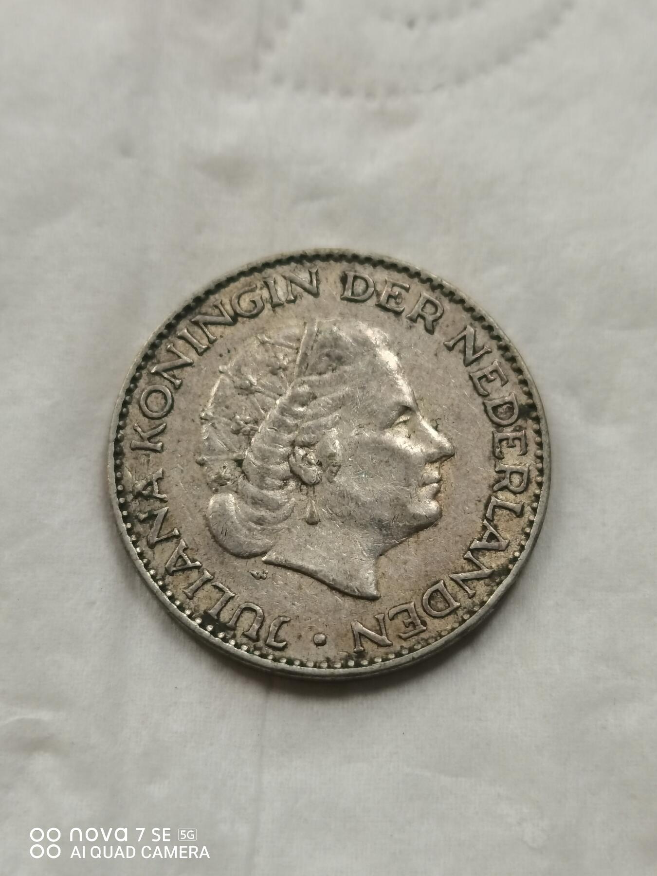 银币 56年荷兰1盾银币