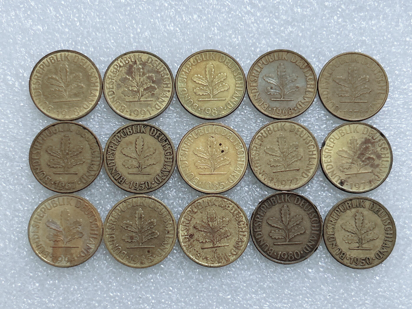 第一海外回流一元起拍收藏 散集专场  第264期 德国10芬尼硬币 15枚