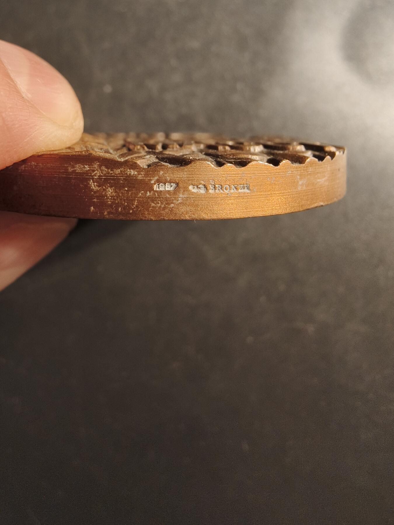 老王徽章第162期  法国滑雪胜地拉普拉涅大铜章    高浮雕     直径57mm.   重量108.3g