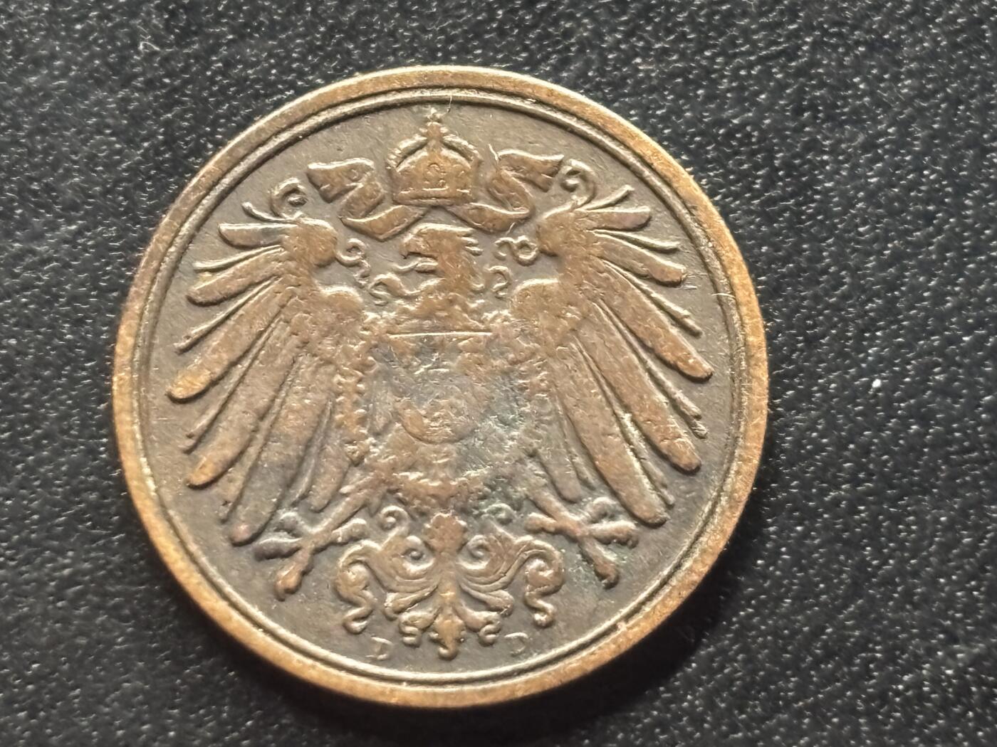 邮泉阁限时拍卖第三十五场 德国硬币专场（硬币在国外。请付邮费6元。） 德意志帝国1904年1芬尼D版