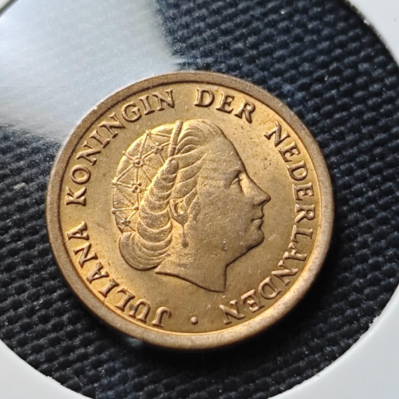 KK钱币收藏小铺  第367场  2月预留时间 周末发货  1970荷兰1分铜币 好品