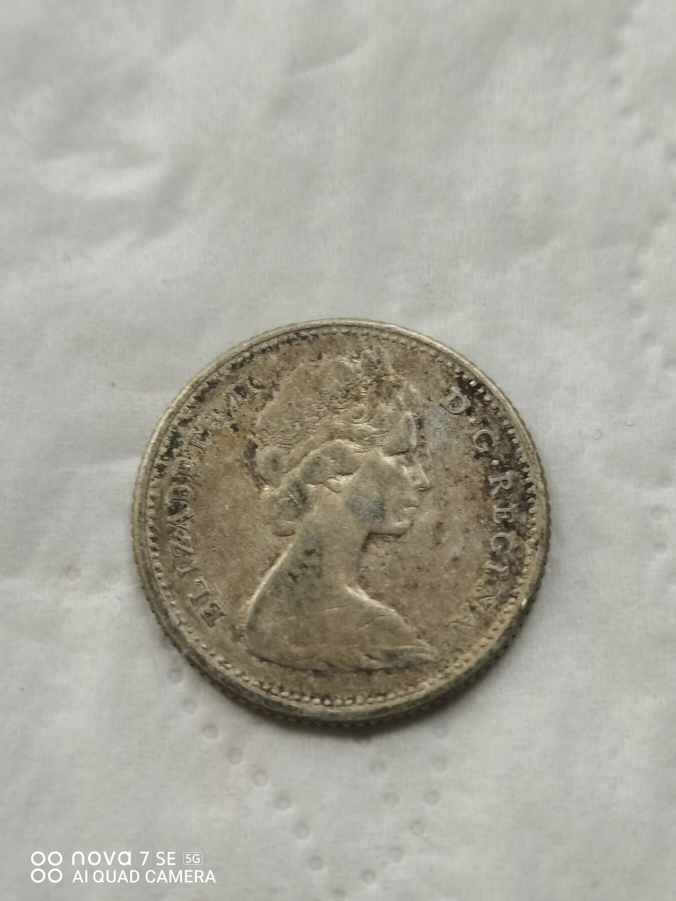 银币 66年加拿大帆船10分银币