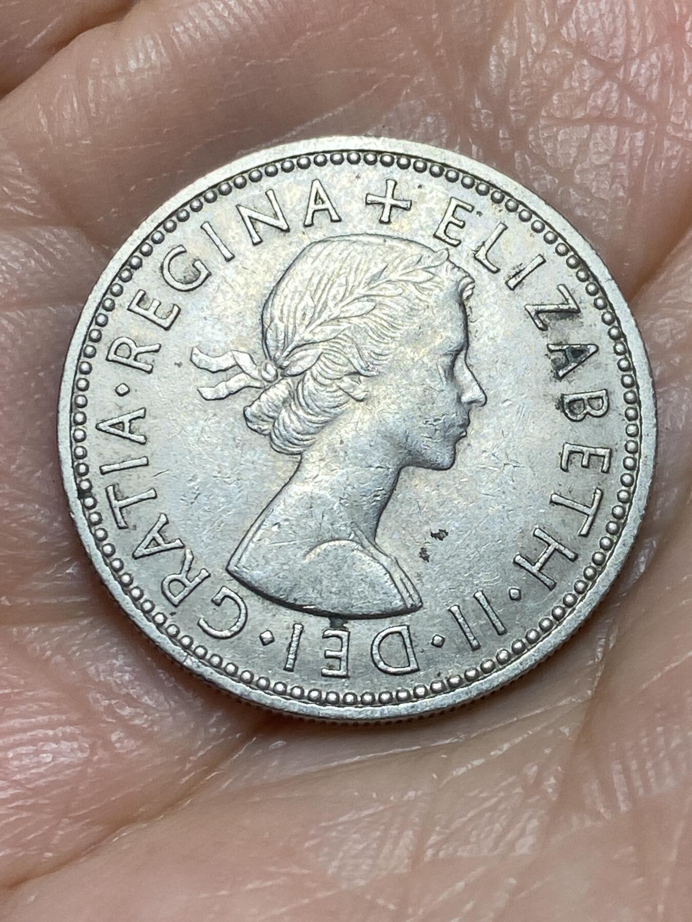 2025年第一百二十六场(总第一百五十二场）外国好品散币(免佣金) 英国🇬🇧1961年1先令(伊丽莎白二世青年桂冠第二版，英格兰盾徽版)