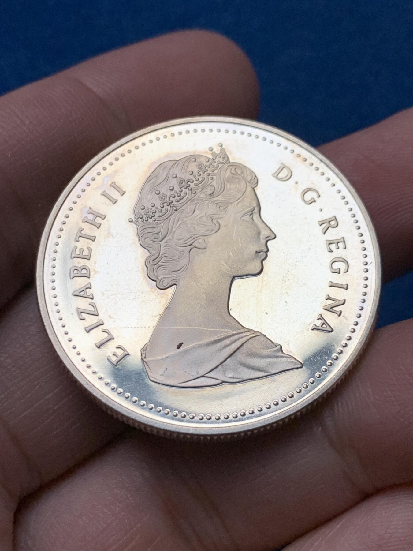 《竞宝斋》第436场 周日，周一2场连拍 （全场包邮） 好品 加拿大1988年圣莫里斯钢铁厂250周年1元精制银币 23.26g 500银