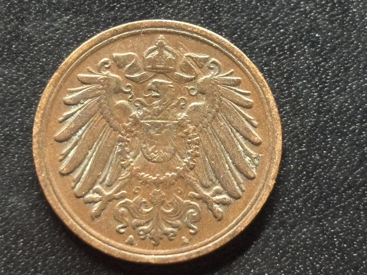 邮泉阁限时拍卖第三十五场 德国硬币专场（硬币在国外。请付邮费6元。） 德意志帝国1902年1芬尼A版