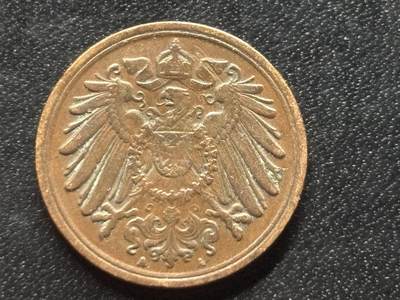 邮泉阁限时拍卖第三十五场 德国硬币专场（硬币在国外。请付邮费6元。） 德意志帝国1902年1芬尼A版