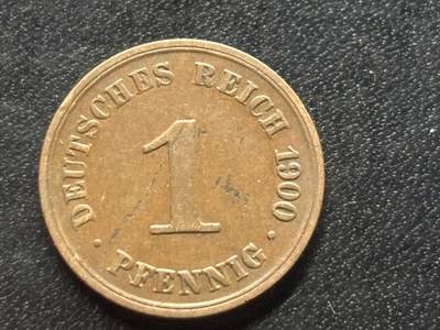 邮泉阁限时拍卖第三十五场 德国硬币专场（硬币在国外。请付邮费6元。） - 德意志帝国1900年1芬尼A版